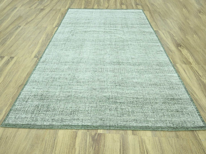 9'1" x 11'11" New Hand Knotted Green Wool Rectangle Oriental Rug - MOA10276984