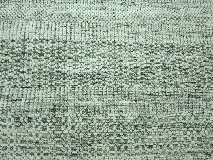 9'1" x 11'11" New Hand Knotted Green Wool Rectangle Oriental Rug - MOA10276984