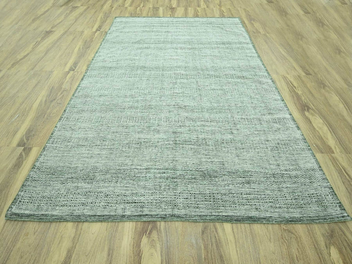9'1" x 11'11" New Hand Knotted Green Wool Rectangle Oriental Rug - MOA10276985