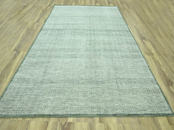 8'10" x 12'2" New Hand Knotted Green Wool Rectangle Oriental Rug - MOA10276986