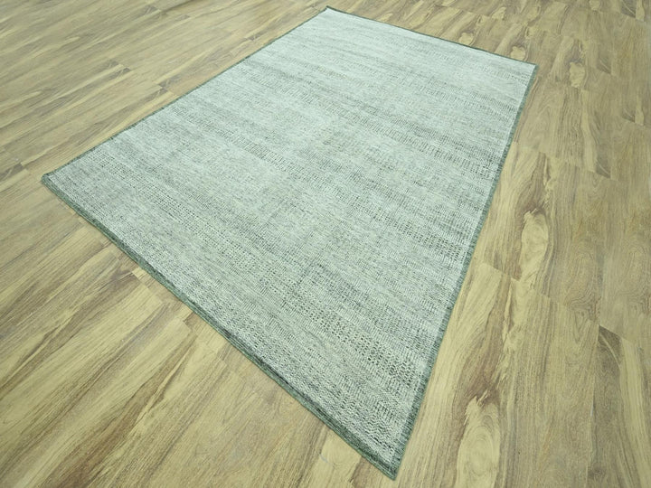 8'10" x 12'2" New Hand Knotted Green Wool Rectangle Oriental Rug - MOA10276986