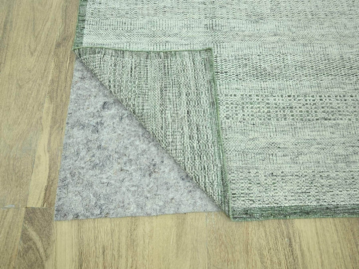 8'10" x 12'2" New Hand Knotted Green Wool Rectangle Oriental Rug - MOA10276986