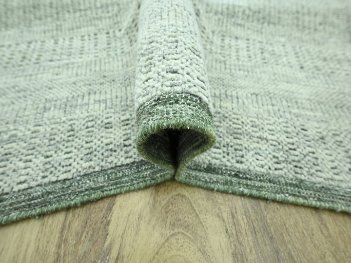 8'10" x 12'2" New Hand Knotted Green Wool Rectangle Oriental Rug - MOA10276986