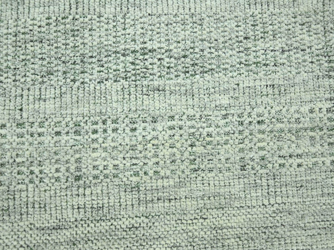 8'10" x 12'2" New Hand Knotted Green Wool Rectangle Oriental Rug - MOA10276986