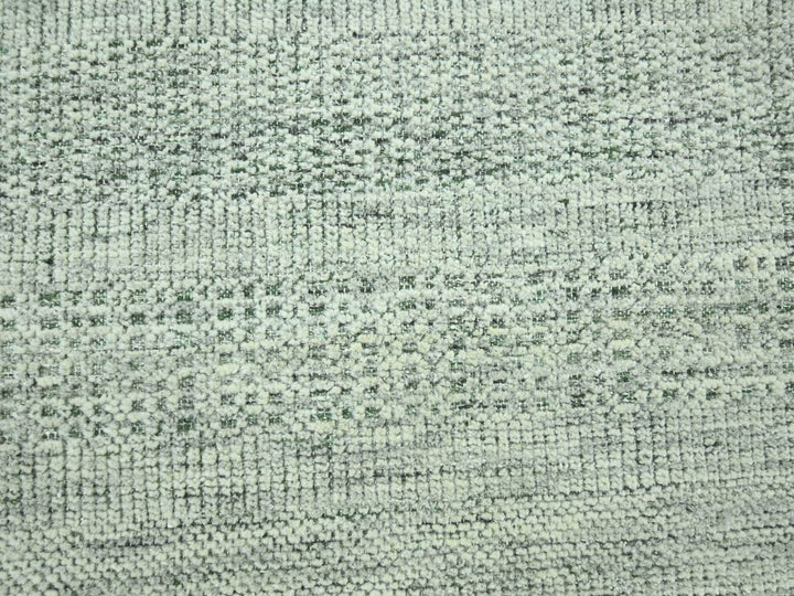 8'10" x 12'2" New Hand Knotted Green Wool Rectangle Oriental Rug - MOA10276986