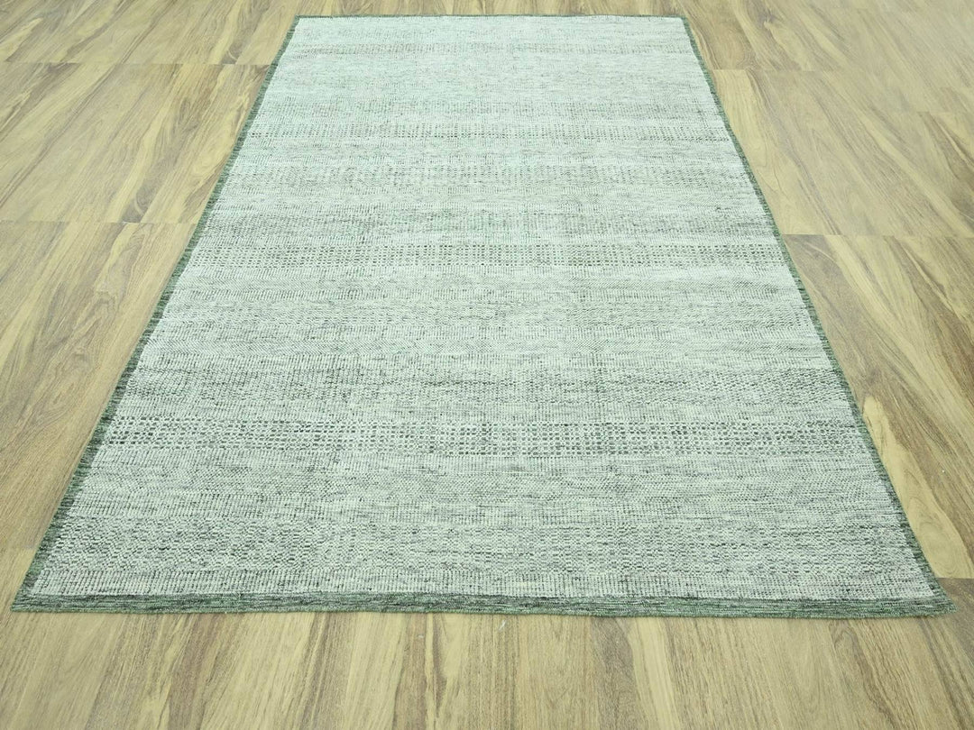 8'0" x 10'2" New Hand Knotted Green Wool Rectangle Oriental Rug - MOA10276987