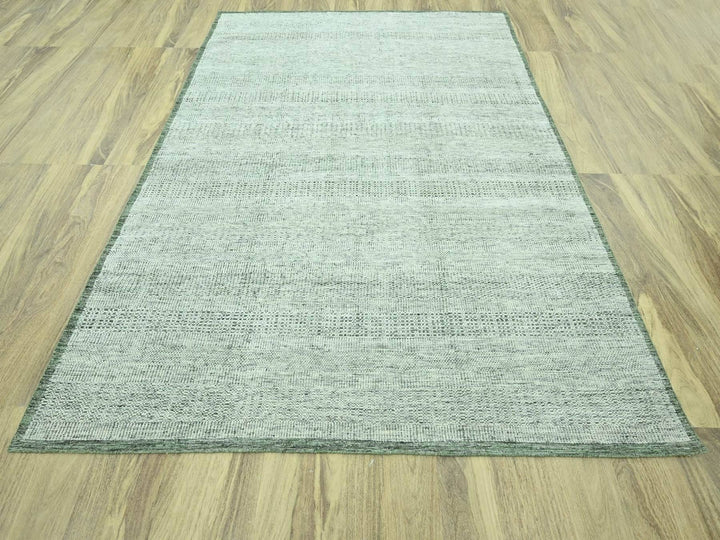 8'0" x 10'2" New Hand Knotted Green Wool Rectangle Oriental Rug - MOA10276987