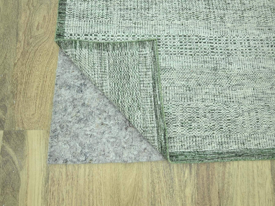 8'0" x 10'2" New Hand Knotted Green Wool Rectangle Oriental Rug - MOA10276987