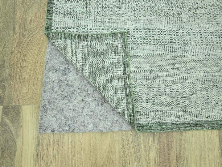 8'0" x 10'2" New Hand Knotted Green Wool Rectangle Oriental Rug - MOA10276987
