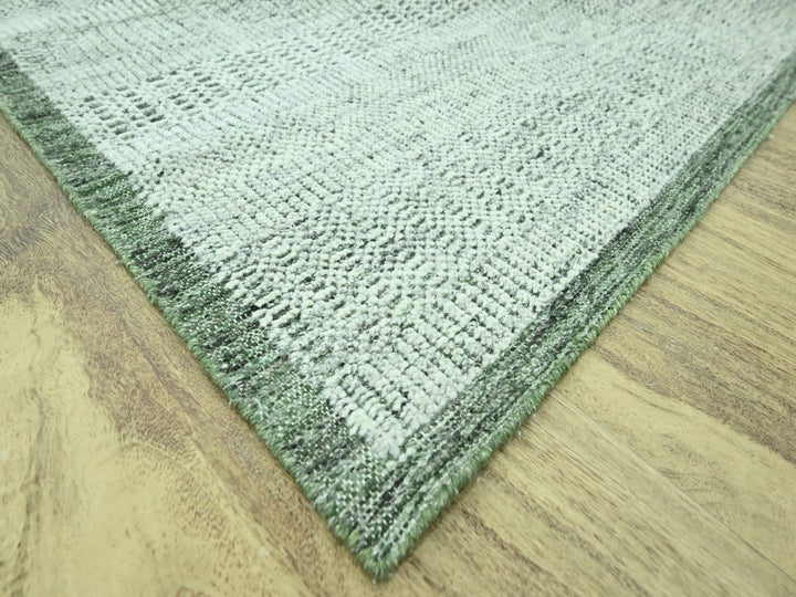 8'0" x 10'2" New Hand Knotted Green Wool Rectangle Oriental Rug - MOA10276987