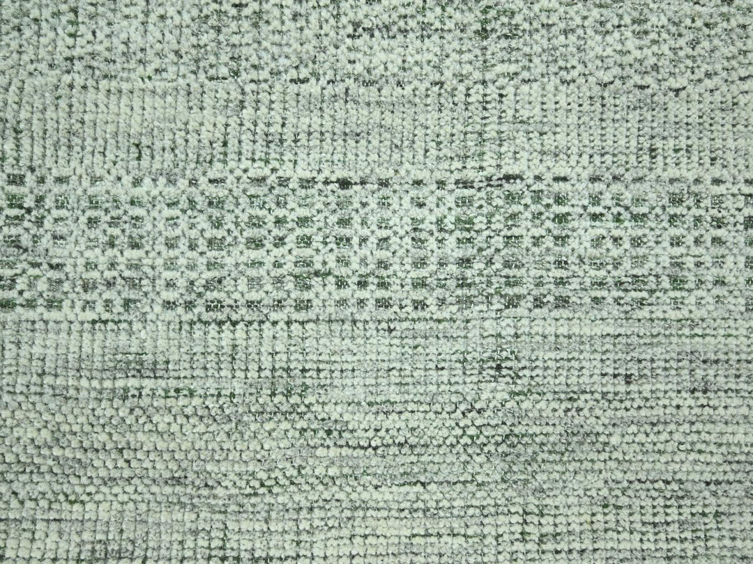 8'0" x 10'2" New Hand Knotted Green Wool Rectangle Oriental Rug - MOA10276987