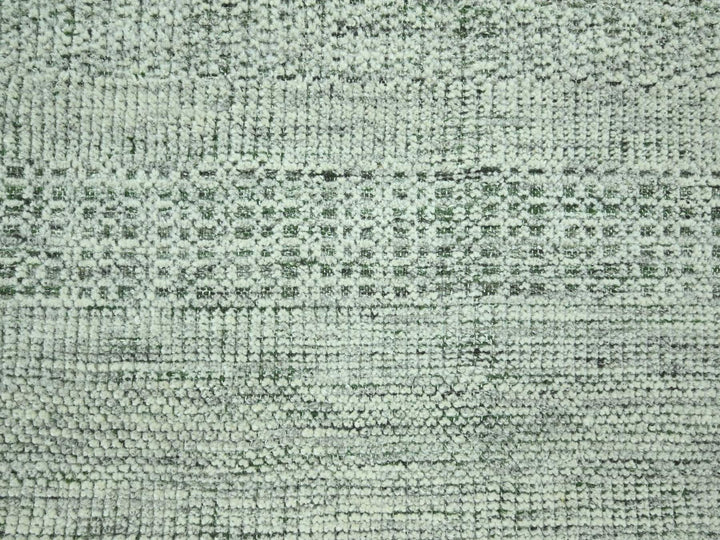 8'0" x 10'2" New Hand Knotted Green Wool Rectangle Oriental Rug - MOA10276987