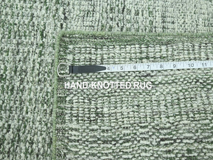 2'0" x 3'0" New Hand Knotted Green Wool Rectangle Oriental Rug - MOA10276989