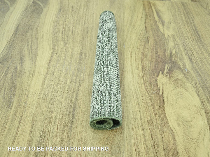 2'0" x 3'0" New Hand Knotted Green Wool Rectangle Oriental Rug - MOA10276989