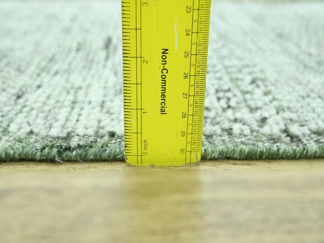 2'0" x 3'0" New Hand Knotted Green Wool Rectangle Oriental Rug - MOA10276990