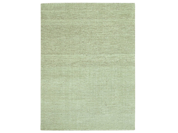 9'0" x 12'0" New Hand Knotted Green Wool Rectangle Oriental Rug - MOA10276991