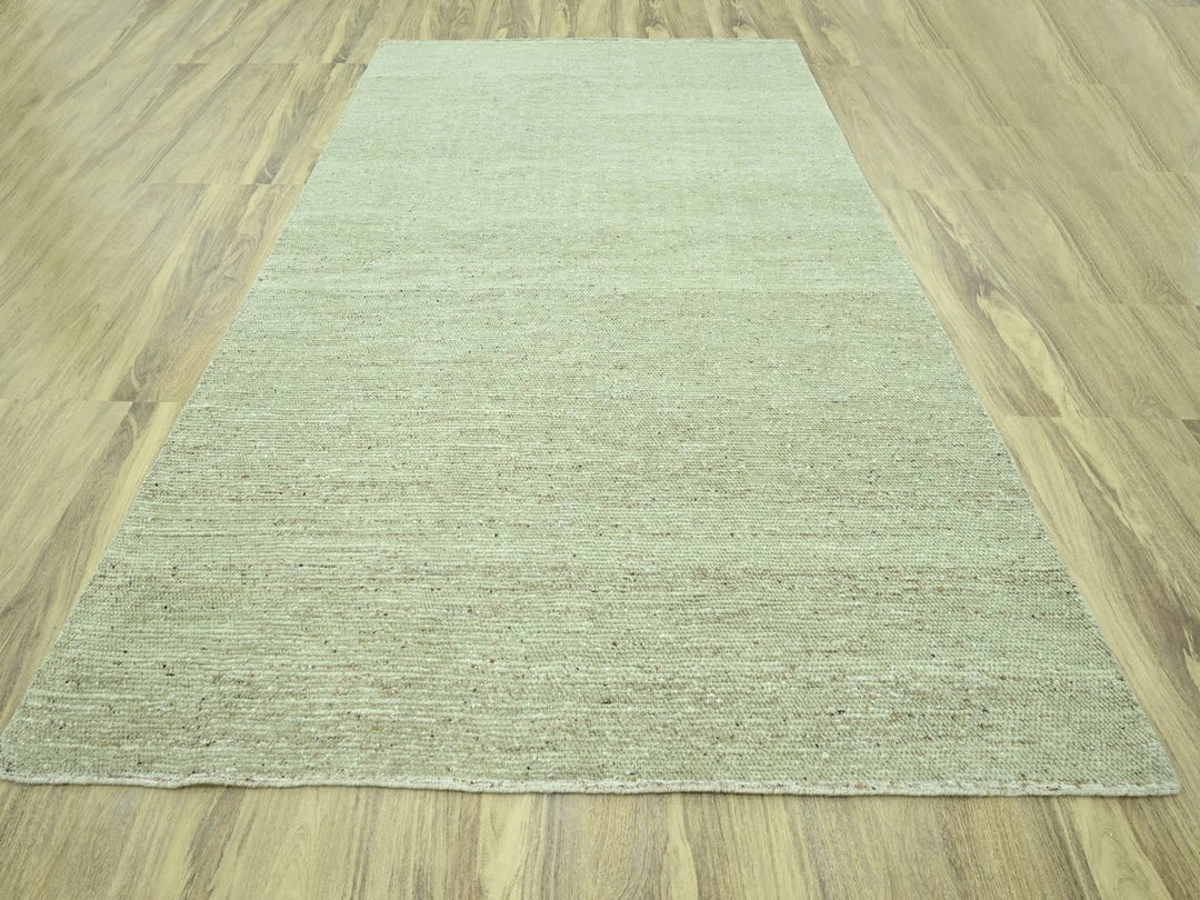 9'0" x 12'0" New Hand Knotted Green Wool Rectangle Oriental Rug - MOA10276991