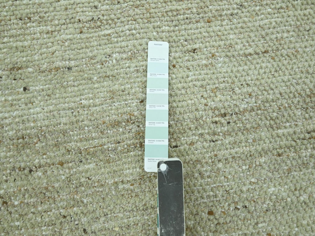 9'0" x 12'0" New Hand Knotted Green Wool Rectangle Oriental Rug - MOA10276991