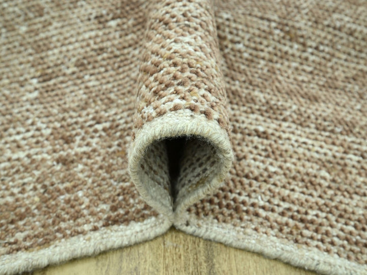 8'11" x 12'0" New Hand Knotted Brown Wool Rectangle Oriental Rug - MOA10276992