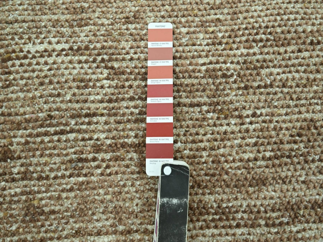 8'11" x 12'0" New Hand Knotted Brown Wool Rectangle Oriental Rug - MOA10276992