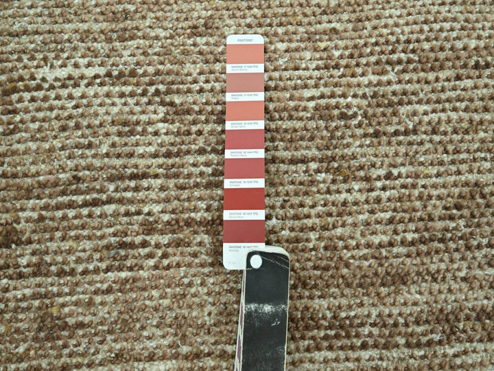 8'11" x 12'0" New Hand Knotted Brown Wool Rectangle Oriental Rug - MOA10276992