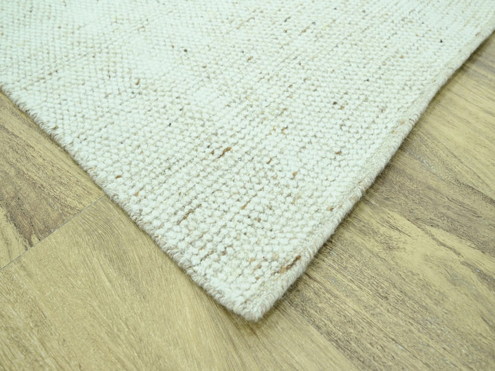 9'0" x 12'0" New Hand Knotted Ivory Wool Rectangle Oriental Rug - MOA10276993