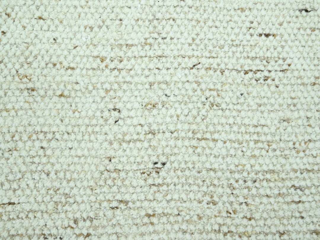 9'0" x 12'0" New Hand Knotted Ivory Wool Rectangle Oriental Rug - MOA10276993