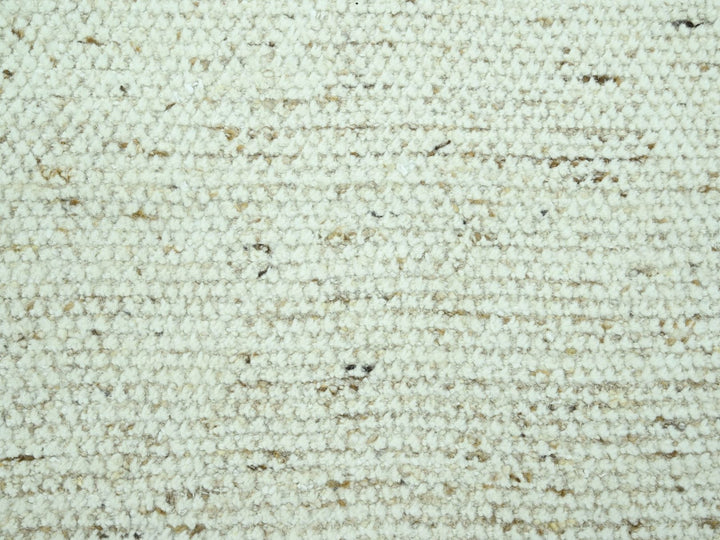 9'0" x 12'0" New Hand Knotted Ivory Wool Rectangle Oriental Rug - MOA10276993