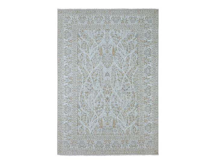 10'0" x 14'2" New Hand Knotted Grey Wool Rectangle Oriental Rug - MOA10276995
