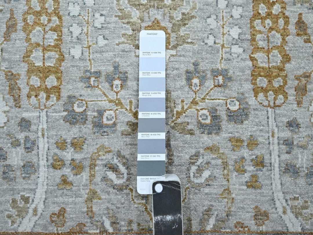 10'0" x 14'2" New Hand Knotted Grey Wool Rectangle Oriental Rug - MOA10276995