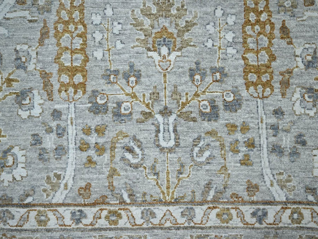 10'0" x 14'2" New Hand Knotted Grey Wool Rectangle Oriental Rug - MOA10276995