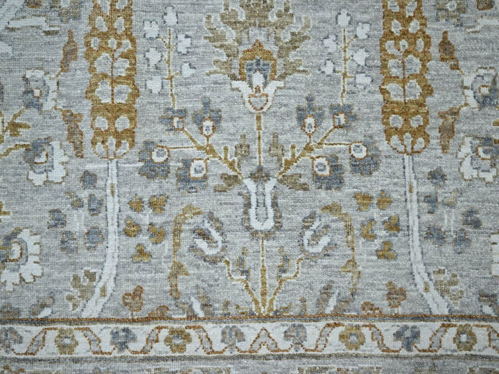 10'0" x 14'2" New Hand Knotted Grey Wool Rectangle Oriental Rug - MOA10276995