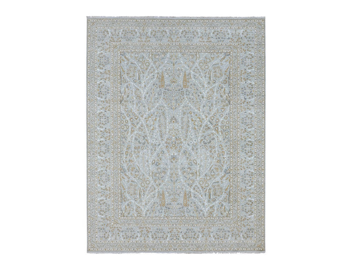 9'2" x 12'0" New Hand Knotted Grey Wool Rectangle Oriental Rug - MOA10276996