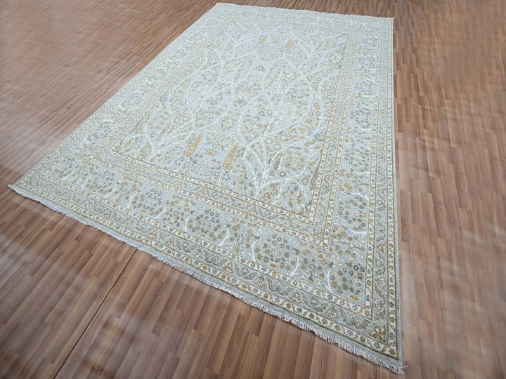 9'2" x 12'0" New Hand Knotted Grey Wool Rectangle Oriental Rug - MOA10276996