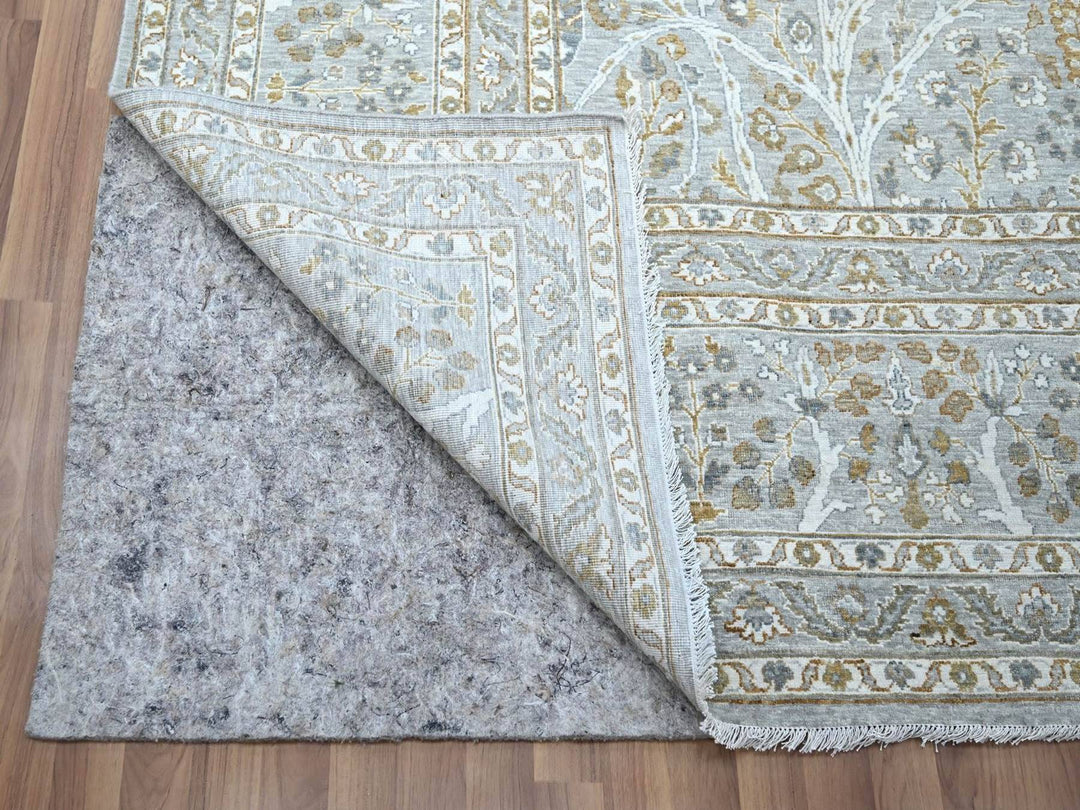 9'2" x 12'0" New Hand Knotted Grey Wool Rectangle Oriental Rug - MOA10276996