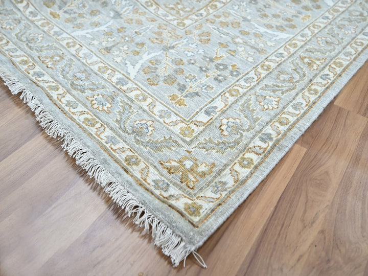 9'2" x 12'0" New Hand Knotted Grey Wool Rectangle Oriental Rug - MOA10276996