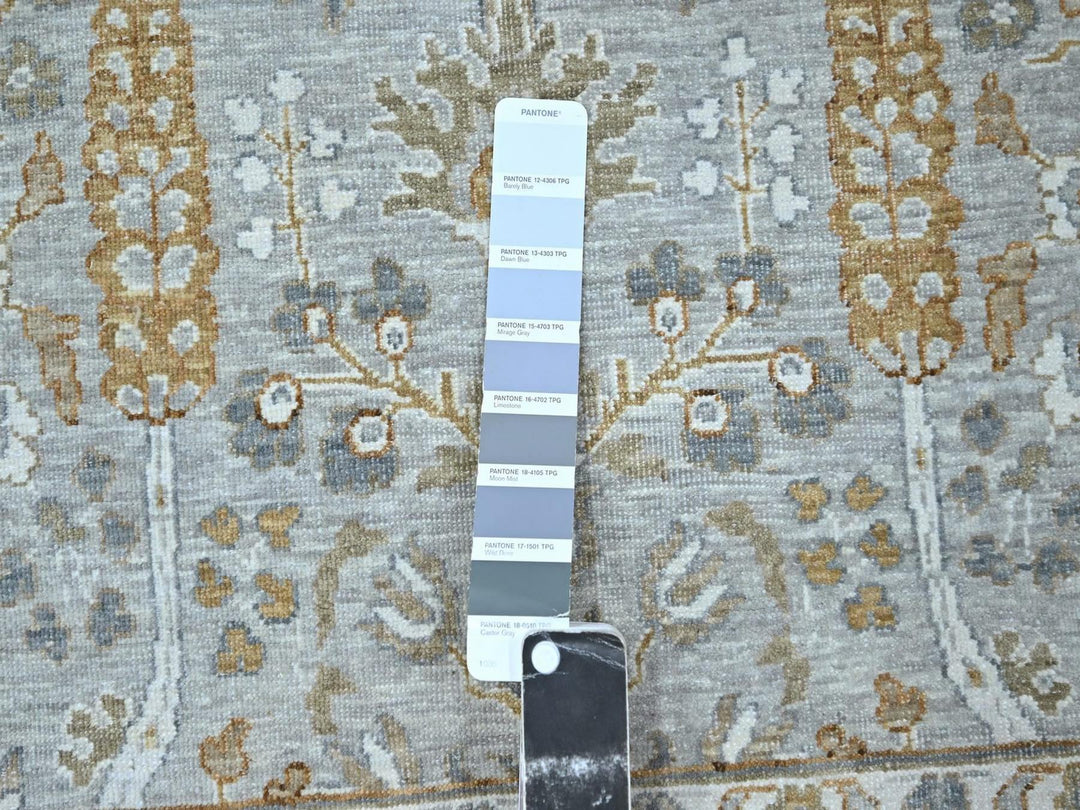 9'2" x 12'0" New Hand Knotted Grey Wool Rectangle Oriental Rug - MOA10276996