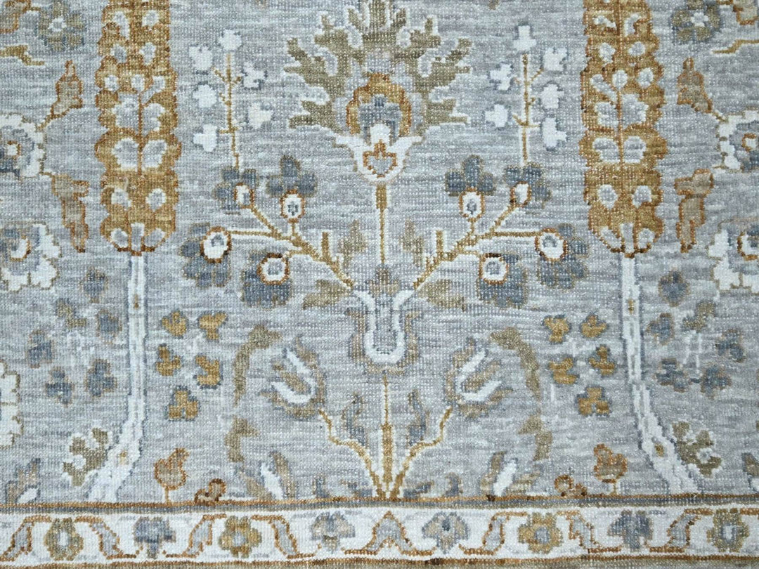 9'2" x 12'0" New Hand Knotted Grey Wool Rectangle Oriental Rug - MOA10276996