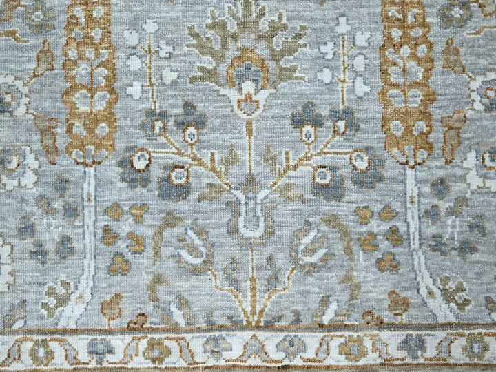 9'2" x 12'0" New Hand Knotted Grey Wool Rectangle Oriental Rug - MOA10276996