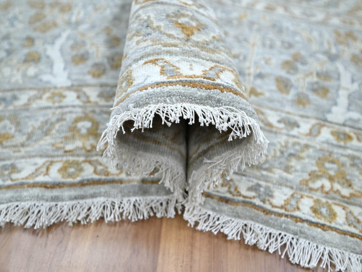 8'2" x 10'3" New Hand Knotted Grey Wool Rectangle Oriental Rug - MOA10276997