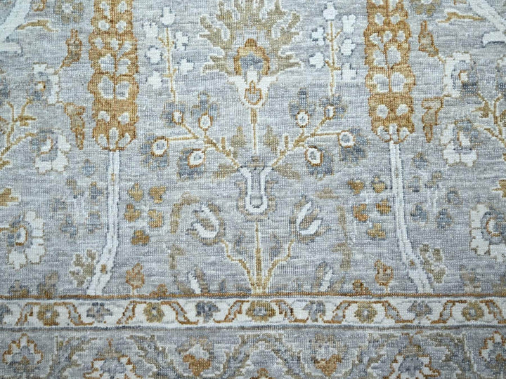 8'2" x 10'3" New Hand Knotted Grey Wool Rectangle Oriental Rug - MOA10276997
