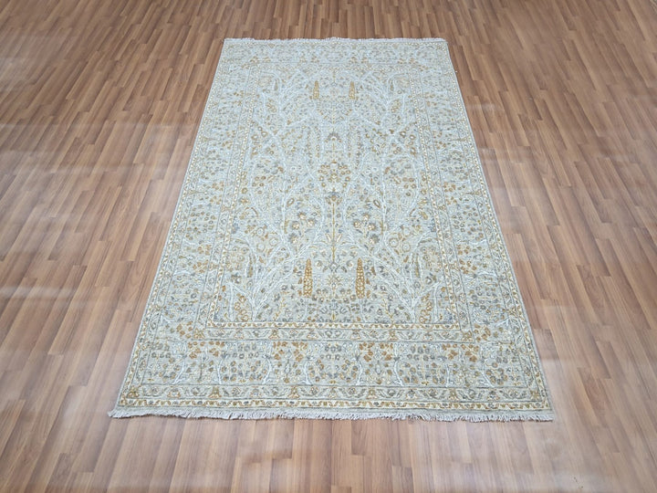 5'2" x 7'1" New Hand Knotted Grey Wool Rectangle Oriental Rug - MOA10276999
