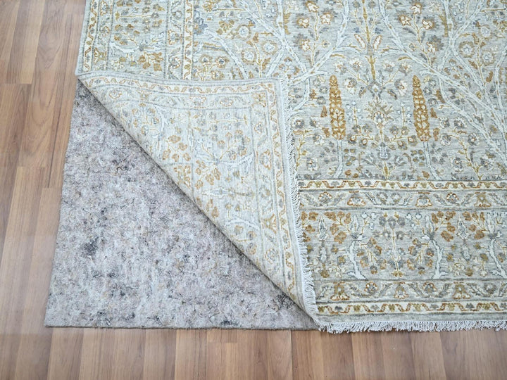 5'2" x 7'1" New Hand Knotted Grey Wool Rectangle Oriental Rug - MOA10276999