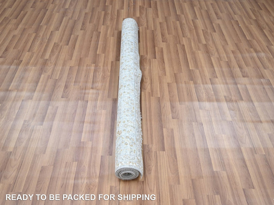 5'2" x 7'1" New Hand Knotted Grey Wool Rectangle Oriental Rug - MOA10276999