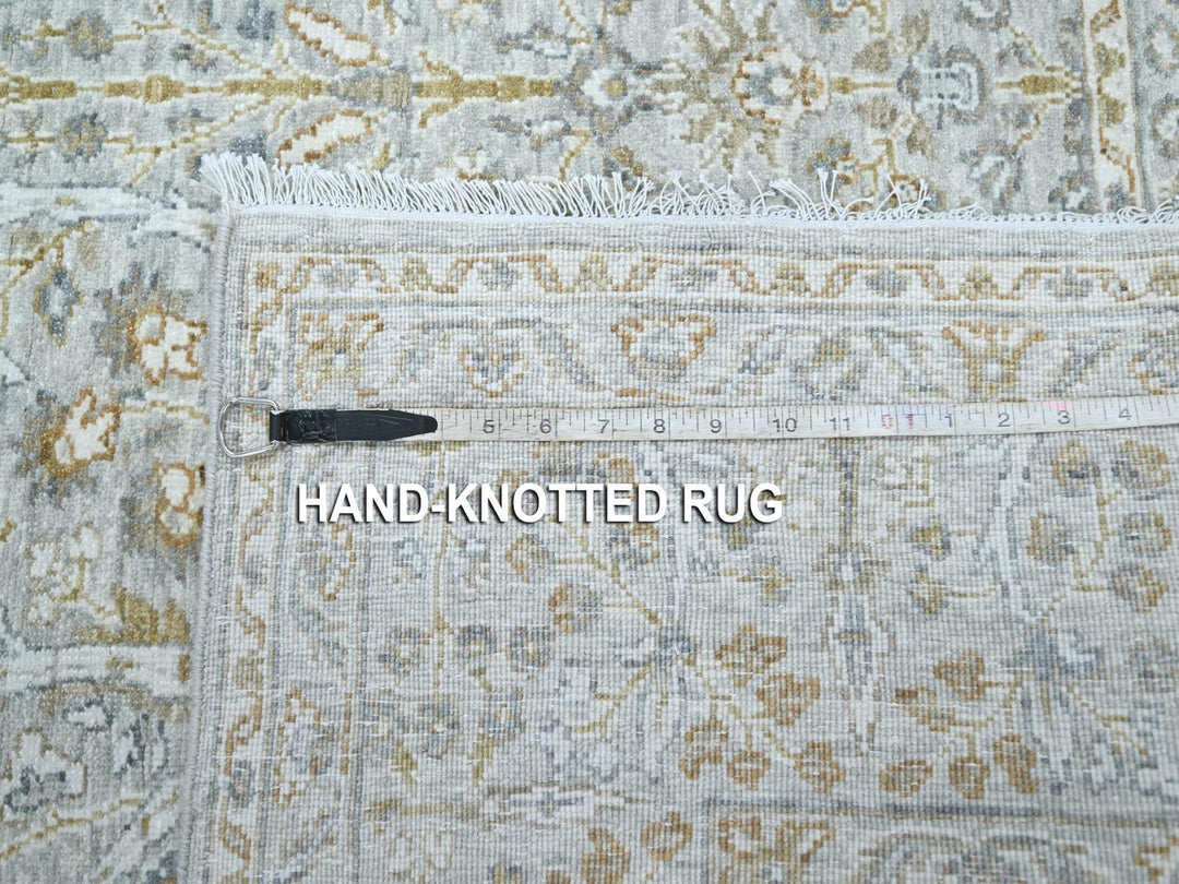 5'2" x 7'1" New Hand Knotted Grey Wool Rectangle Oriental Rug - MOA10276999