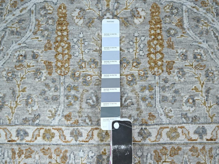 4'1" x 6'1" New Hand Knotted Grey Wool Rectangle Oriental Rug - MOA10277000
