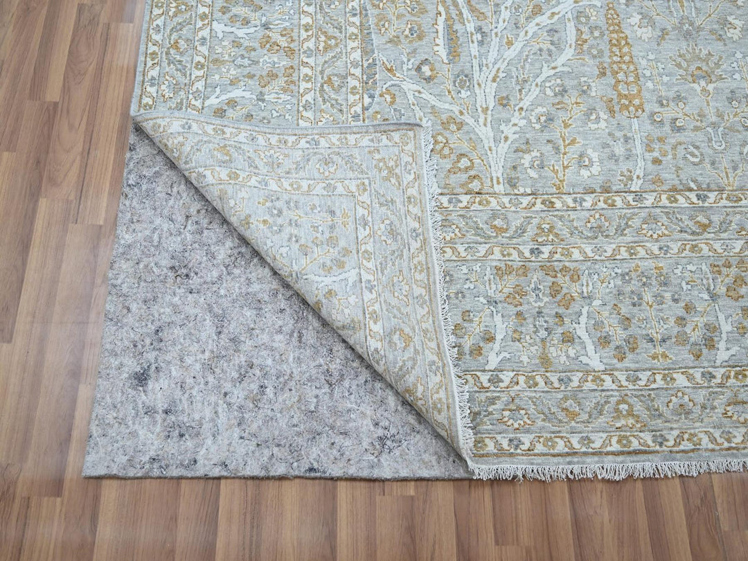 3'1" x 5'0" New Hand Knotted Grey Wool Rectangle Oriental Rug - MOA10277001