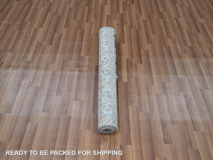 3'1" x 5'0" New Hand Knotted Grey Wool Rectangle Oriental Rug - MOA10277001