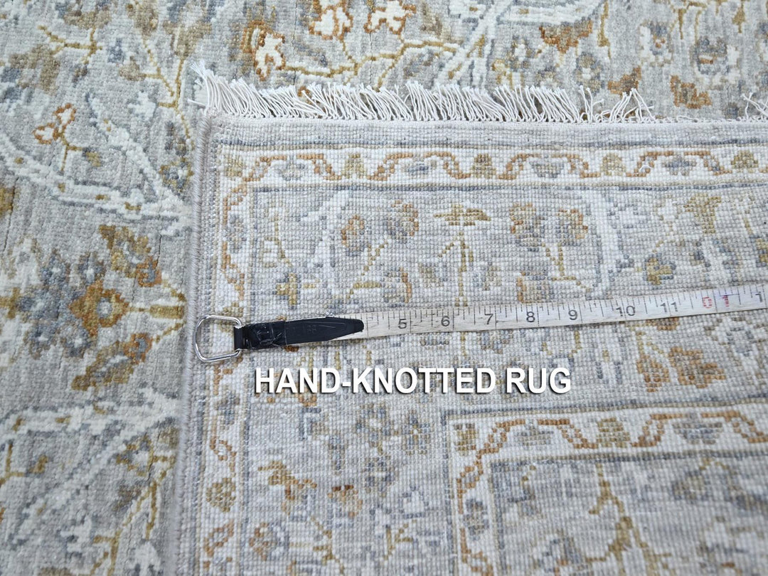 3'1" x 5'0" New Hand Knotted Grey Wool Rectangle Oriental Rug - MOA10277001