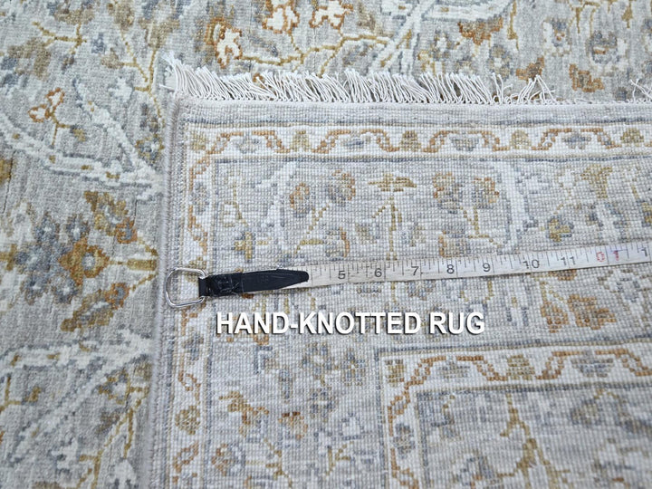 3'1" x 5'0" New Hand Knotted Grey Wool Rectangle Oriental Rug - MOA10277001